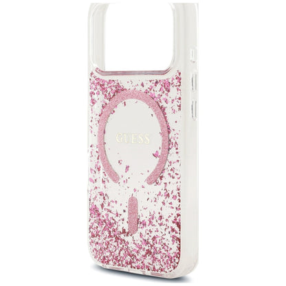 Guess Resin Bottom Glitter MagSafe Case for iPhone 18 Pro Max / 17 Pro Max - Pink_5