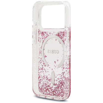 Guess Resin Bottom Glitter MagSafe Case for iPhone 18 Pro Max / 17 Pro Max - Pink_6