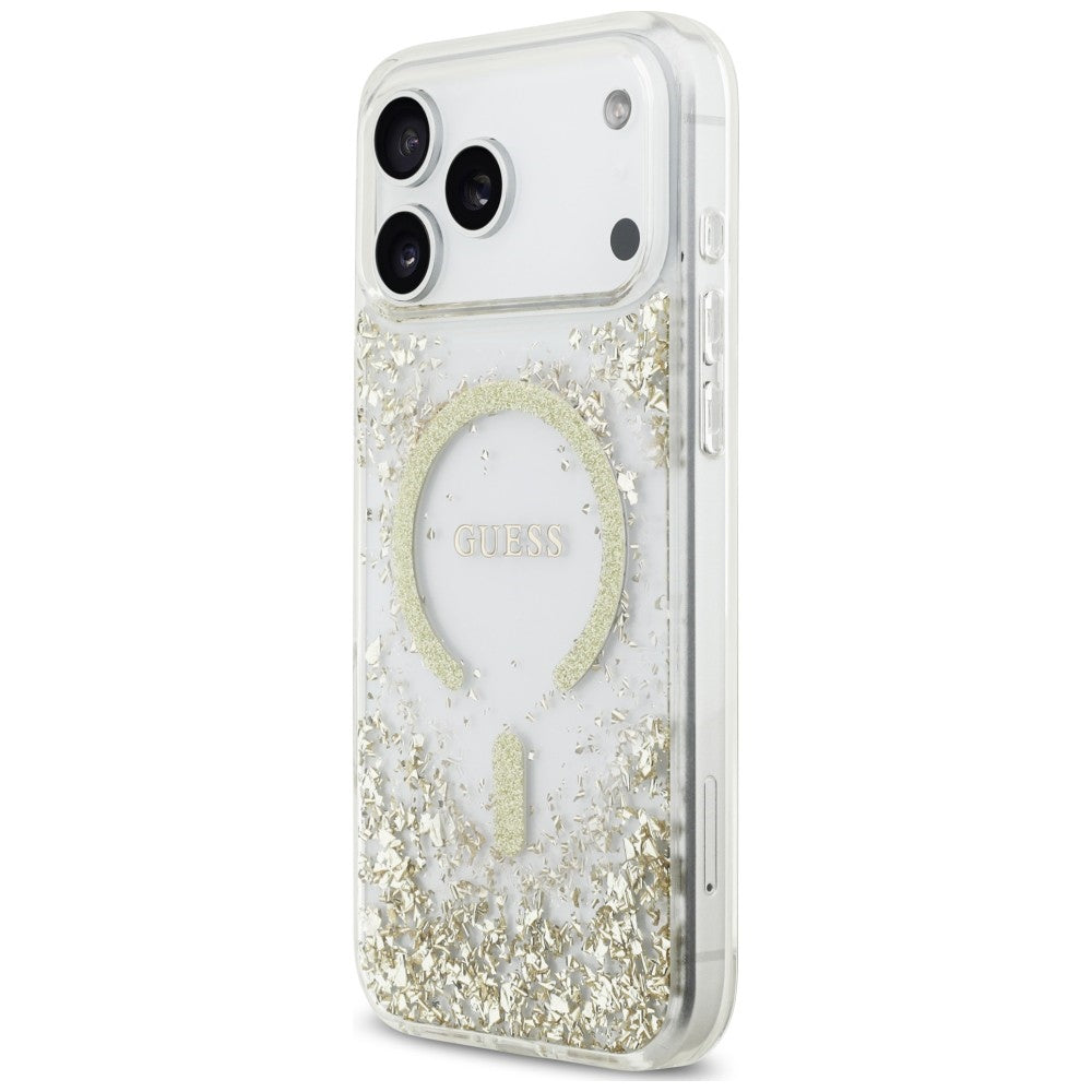 Guess Resin Bottom Glitter MagSafe Case for iPhone 18 Pro Max / 17 Pro Max - Gold_1