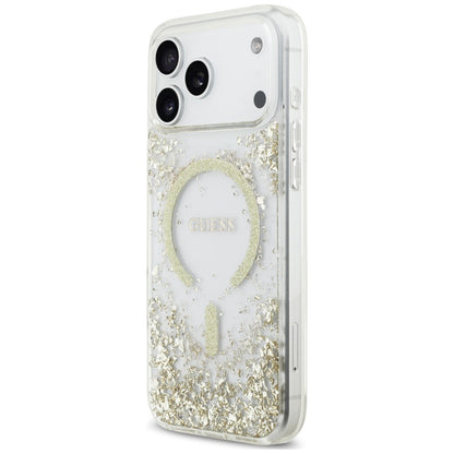 Guess Resin Bottom Glitter MagSafe Case for iPhone 18 Pro Max / 17 Pro Max - Gold_1