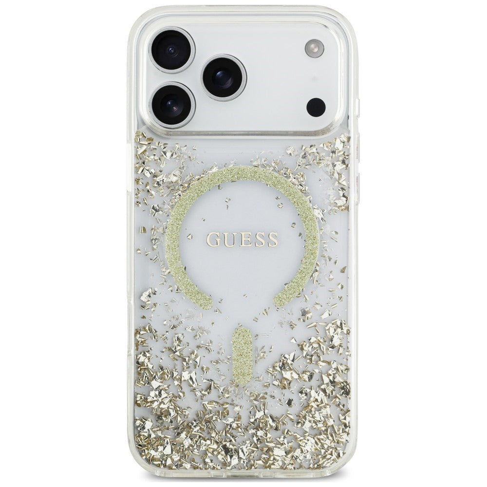 Guess Resin Bottom Glitter MagSafe Case for iPhone 18 Pro Max / 17 Pro Max - Gold_2