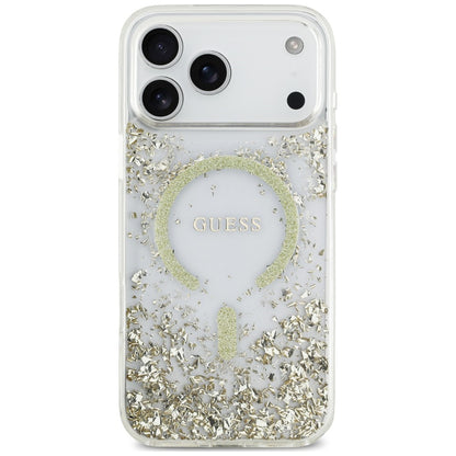 Guess Resin Bottom Glitter MagSafe Case for iPhone 18 Pro Max / 17 Pro Max - Gold_2