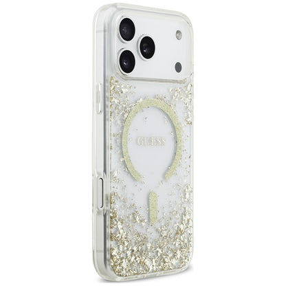 Guess Resin Bottom Glitter MagSafe Case for iPhone 18 Pro Max / 17 Pro Max - Gold_3