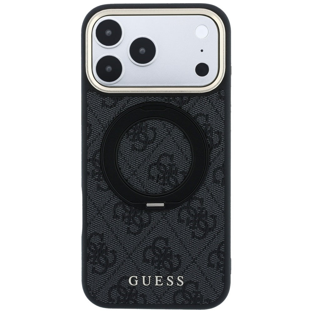Guess Ring Stand 360 4G Classic Logo MagSafe Case for iPhone 17 Pro / 18 Pro - Black_2