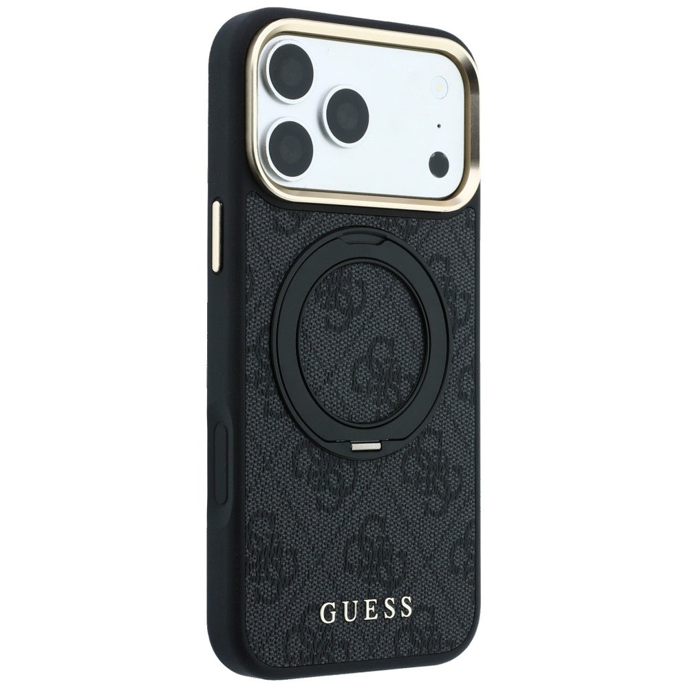 Guess Ring Stand 360 4G Classic Logo MagSafe Case for iPhone 17 Pro / 18 Pro - Black_3