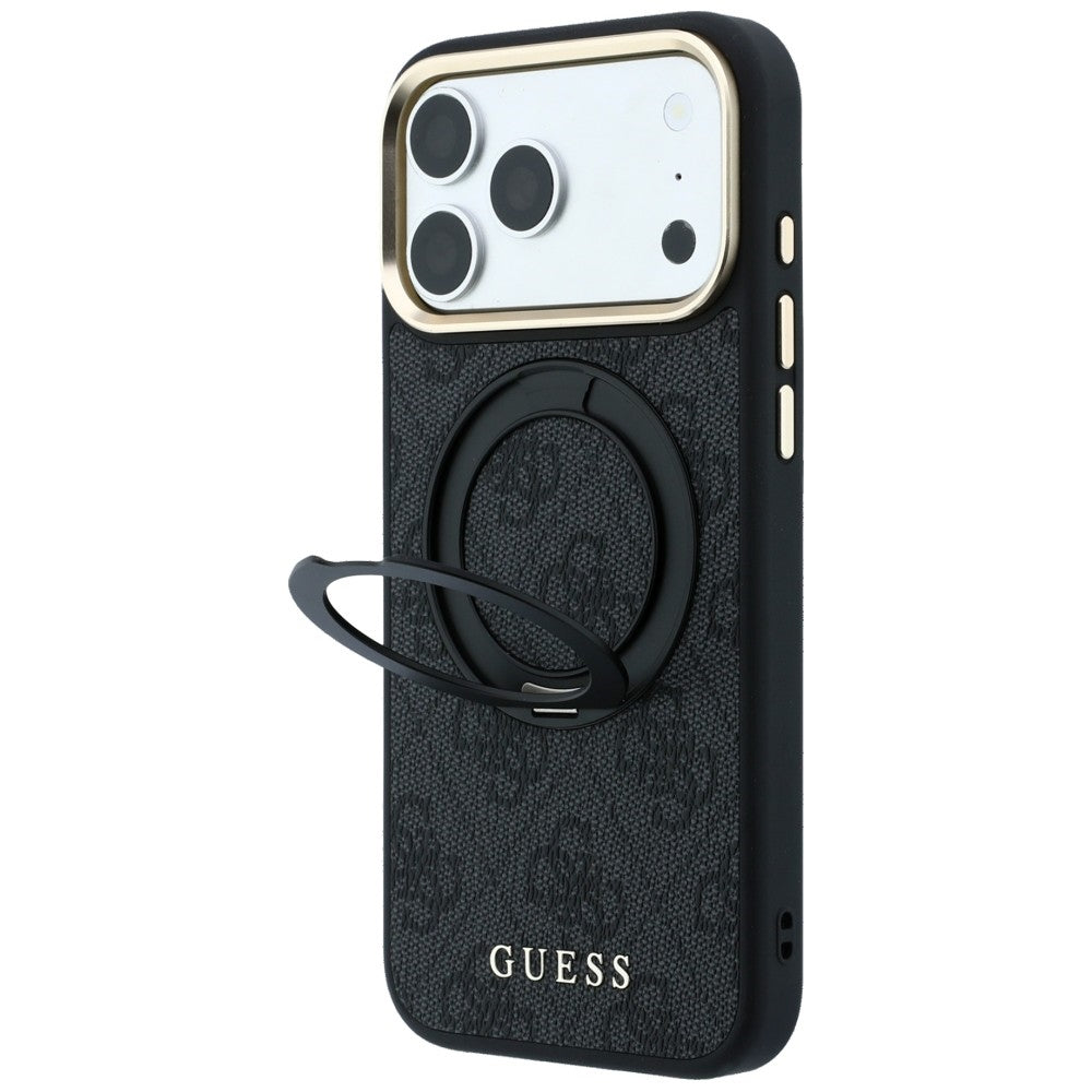 Guess Ring Stand 360 4G Classic Logo MagSafe Case for iPhone 17 Pro Max / 18 Pro Max - Black_1