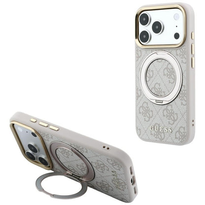 Guess Ring Stand 360 4G Classic Logo MagSafe Case for iPhone 17 Pro Max / 18 Pro Max - Pink_0
