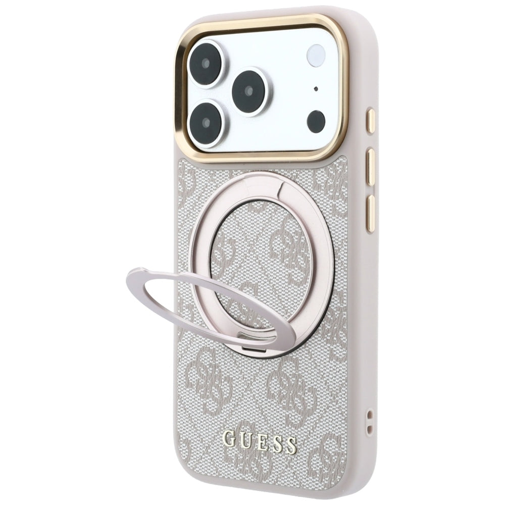 Guess Ring Stand 360 4G Classic Logo MagSafe Case for iPhone 17 Pro Max / 18 Pro Max - Pink_1