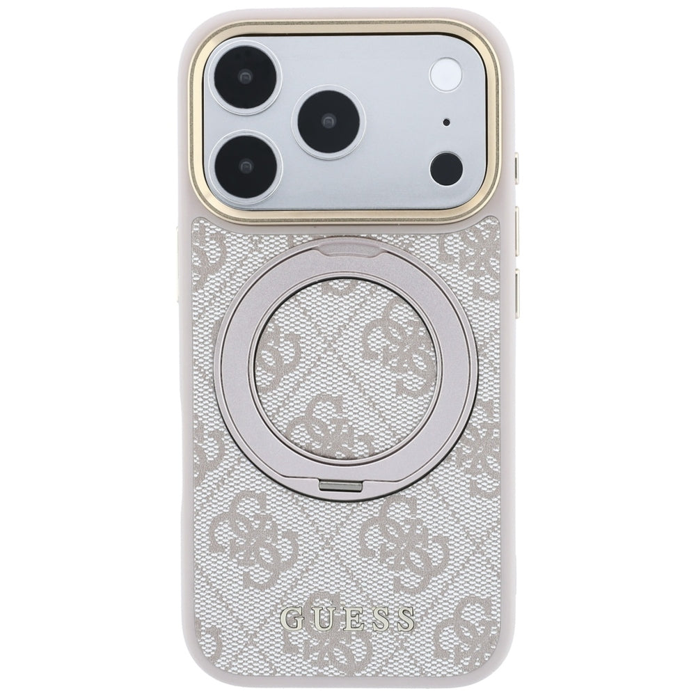 Guess Ring Stand 360 4G Classic Logo MagSafe Case for iPhone 17 Pro Max / 18 Pro Max - Pink_2