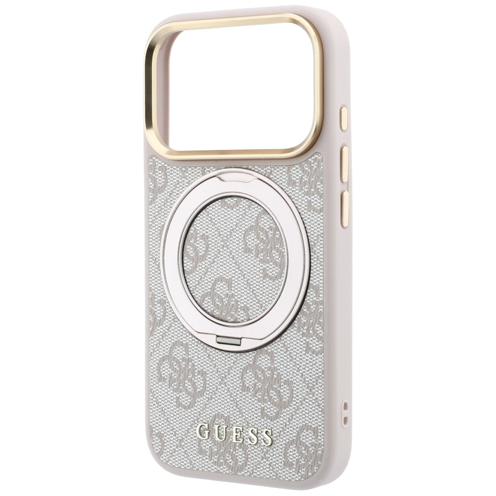 Guess Ring Stand 360 4G Classic Logo MagSafe Case for iPhone 17 Pro Max / 18 Pro Max - Pink_5