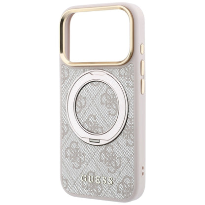 Guess Ring Stand 360 4G Classic Logo MagSafe Case for iPhone 17 Pro Max / 18 Pro Max - Pink_5