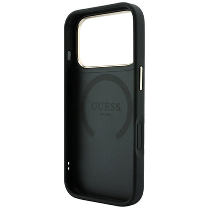 Guess Saffiano Peony &amp; Ring MagSafe case for iPhone 17 Pro / 18 Pro - black_6
