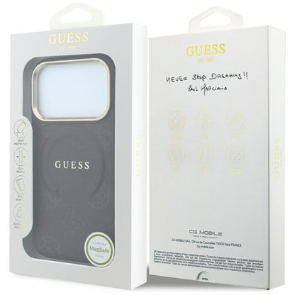 Guess Saffiano Peony &amp; Ring MagSafe case for iPhone 17 Pro Max / 18 Pro Max - burgundy_7