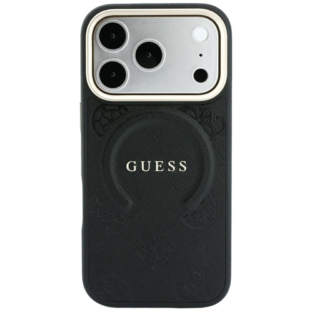 Guess Saffiano Peony &amp; Ring MagSafe Case for iPhone 17 Pro Max / 18 Pro Max - Black_2