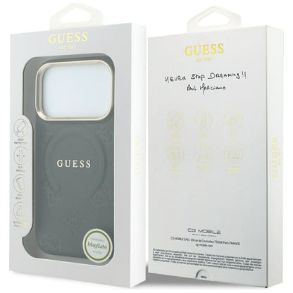 Guess Saffiano Peony &amp; Ring MagSafe Case for iPhone 17 Pro Max / 18 Pro Max - Black_7