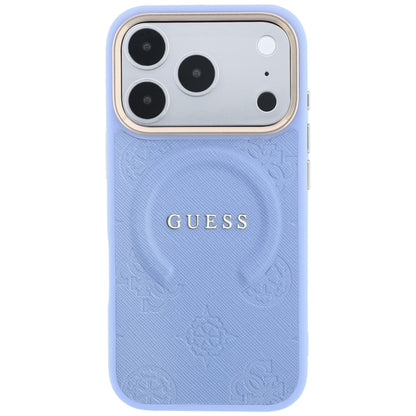 Guess Saffiano Peony &amp; Ring MagSafe case for iPhone 17 Pro Max / 18 Pro Max - light blue_2
