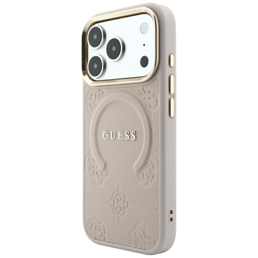 Guess Saffiano Peony &amp; Ring MagSafe Case for iPhone 17 Pro Max / 18 Pro Max - Pink_1
