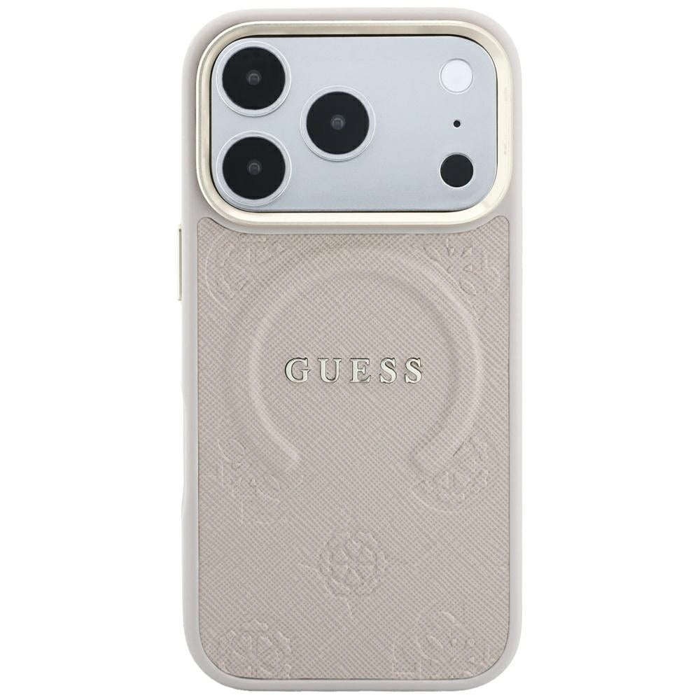 Guess Saffiano Peony &amp; Ring MagSafe Case for iPhone 17 Pro Max / 18 Pro Max - Pink_2