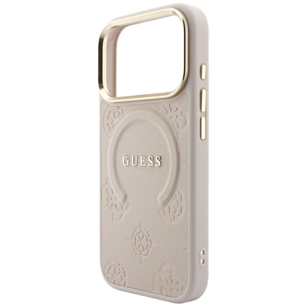 Guess Saffiano Peony &amp; Ring MagSafe Case for iPhone 17 Pro Max / 18 Pro Max - Pink_5