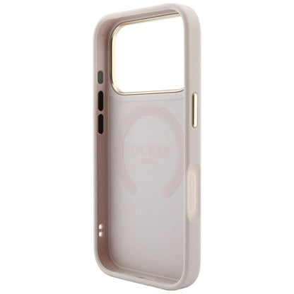 Guess Saffiano Peony &amp; Ring MagSafe Case for iPhone 17 Pro Max / 18 Pro Max - Pink_6