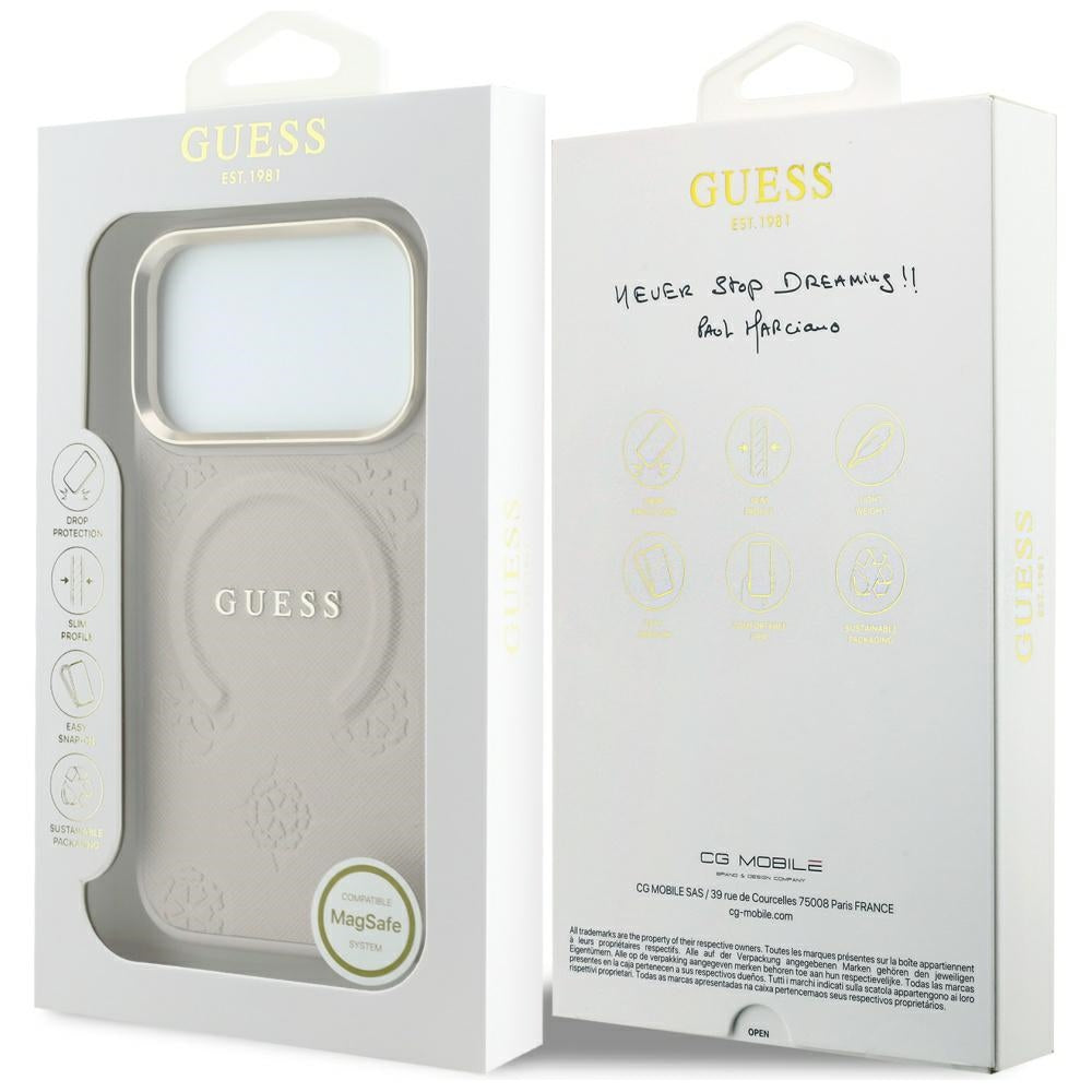 Guess Saffiano Peony &amp; Ring MagSafe Case for iPhone 17 Pro Max / 18 Pro Max - Pink_7