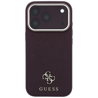 Guess Saffiano Small 4G &amp; Classic Logo MagSafe Case for iPhone 18 Pro / 17 Pro - Burgundy_2