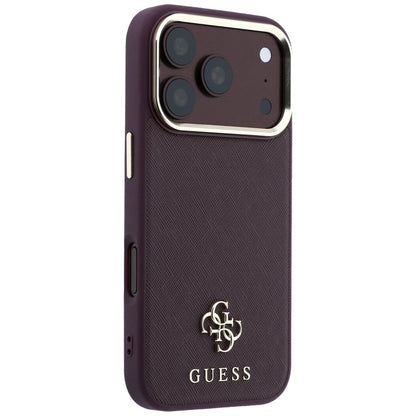 Guess Saffiano Small 4G &amp; Classic Logo MagSafe Case for iPhone 18 Pro / 17 Pro - Burgundy_3
