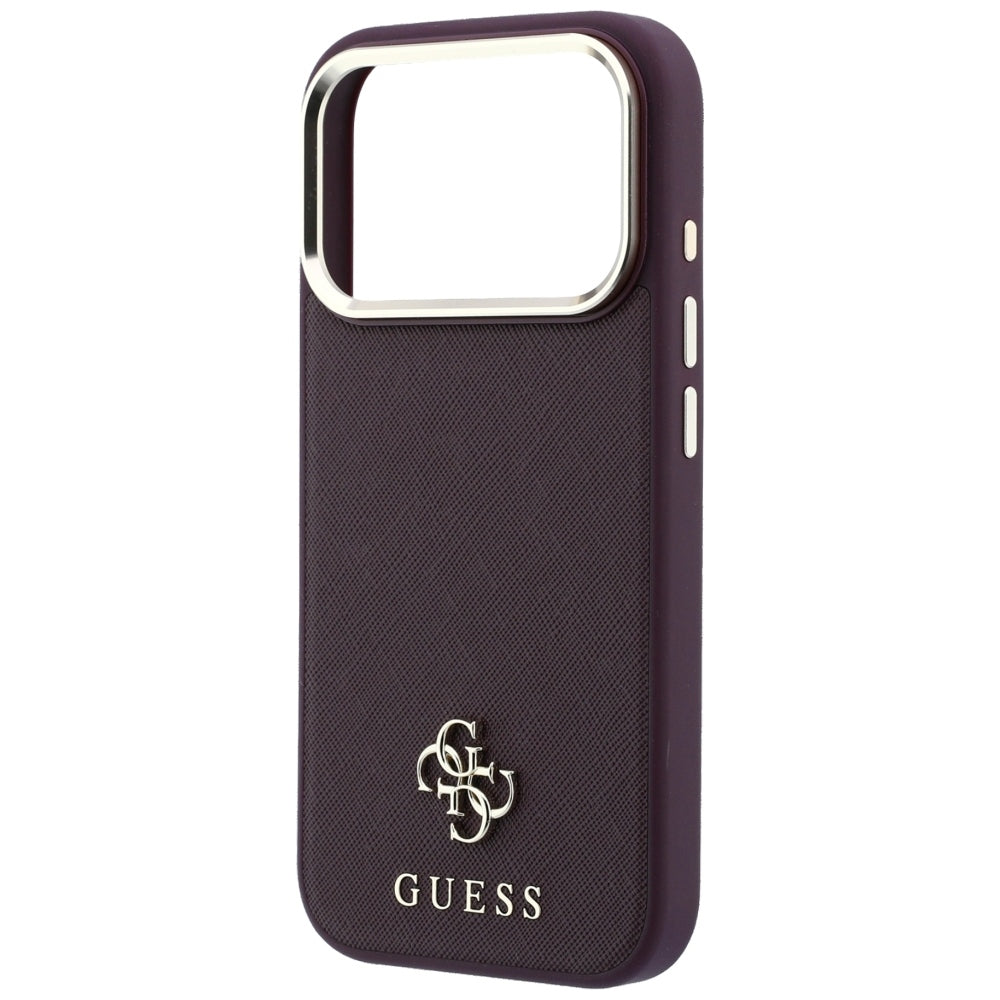 Guess Saffiano Small 4G &amp; Classic Logo MagSafe Case for iPhone 18 Pro / 17 Pro - Burgundy_5