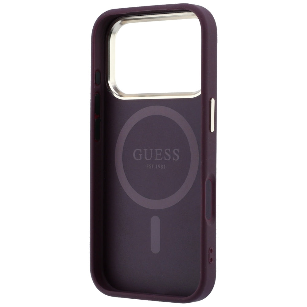 Guess Saffiano Small 4G &amp; Classic Logo MagSafe Case for iPhone 18 Pro / 17 Pro - Burgundy_6