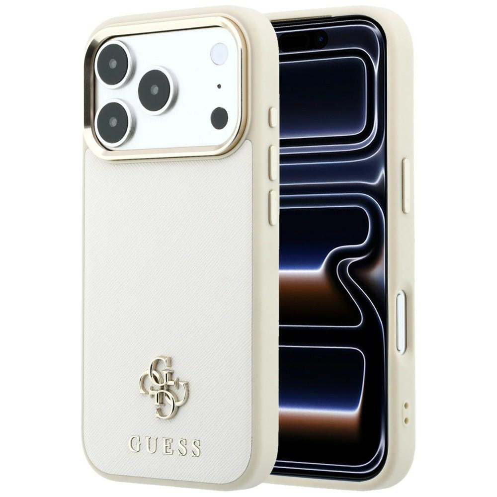 Guess Saffiano Small 4G &amp; Classic Logo MagSafe case for iPhone 17 Pro Max / 18 Pro Max - beige_0