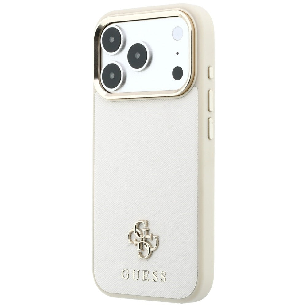 Guess Saffiano Small 4G &amp; Classic Logo MagSafe case for iPhone 17 Pro Max / 18 Pro Max - beige_1
