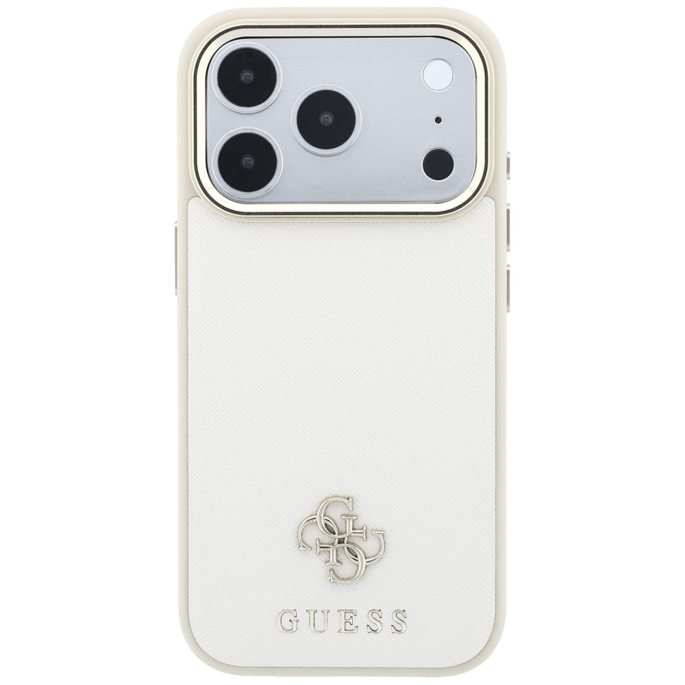 Guess Saffiano Small 4G &amp; Classic Logo MagSafe case for iPhone 17 Pro Max / 18 Pro Max - beige_2