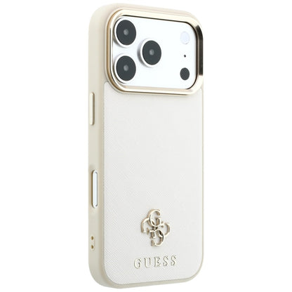 Guess Saffiano Small 4G &amp; Classic Logo MagSafe case for iPhone 17 Pro Max / 18 Pro Max - beige_3