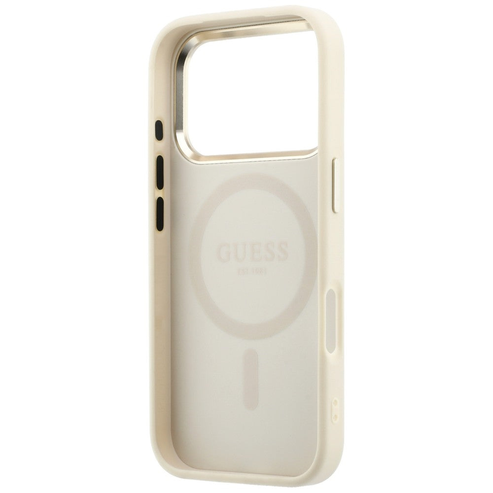 Guess Saffiano Small 4G &amp; Classic Logo MagSafe case for iPhone 17 Pro Max / 18 Pro Max - beige_6
