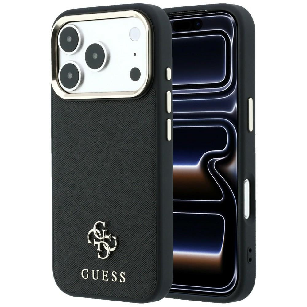 Guess Saffiano Small 4G &amp; Classic Logo MagSafe Case for iPhone 17 Pro Max / 18 Pro Max - Black_0