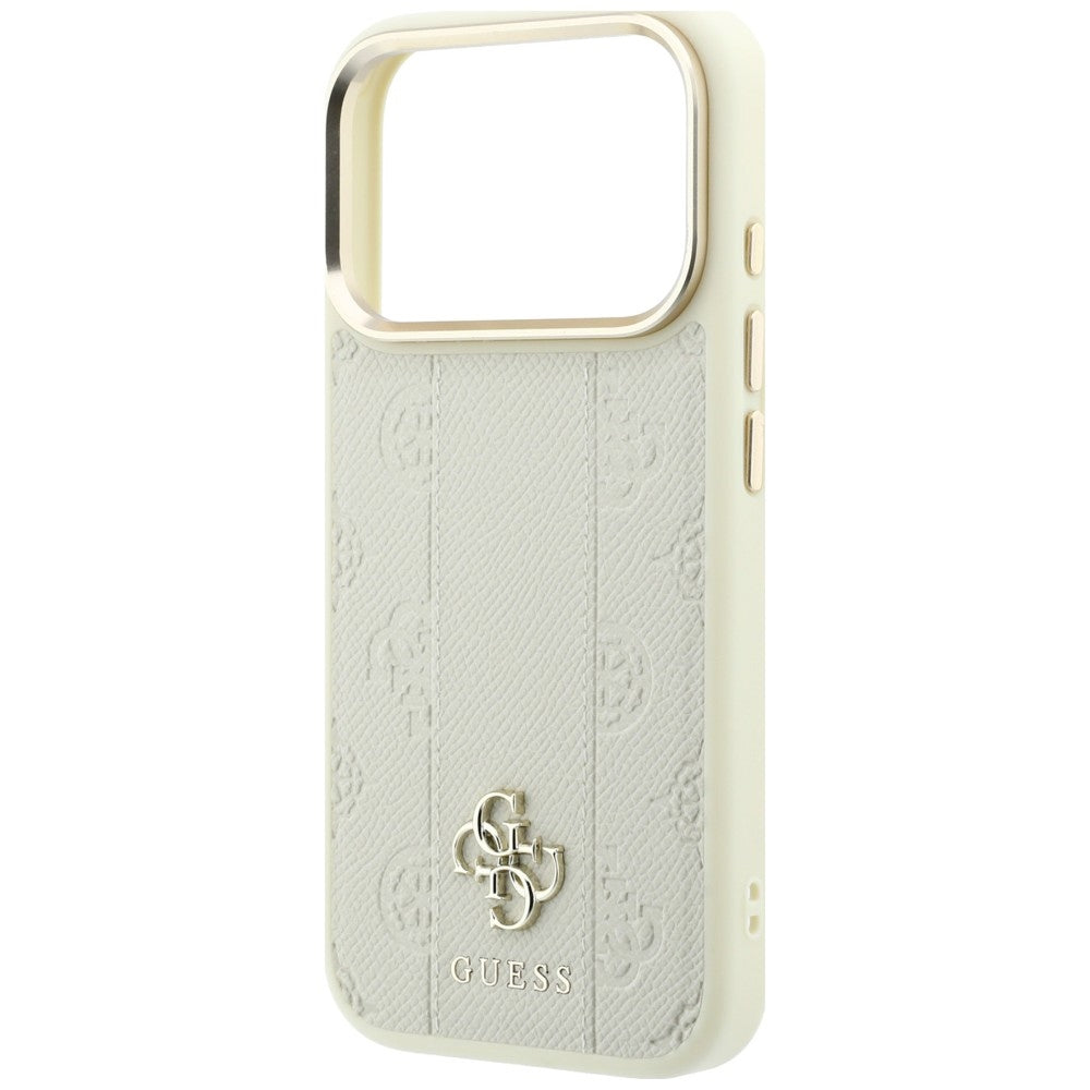 Guess Stripe Peony 4G Logo MagSafe Case for iPhone 18 Pro / 17 Pro - Beige_5