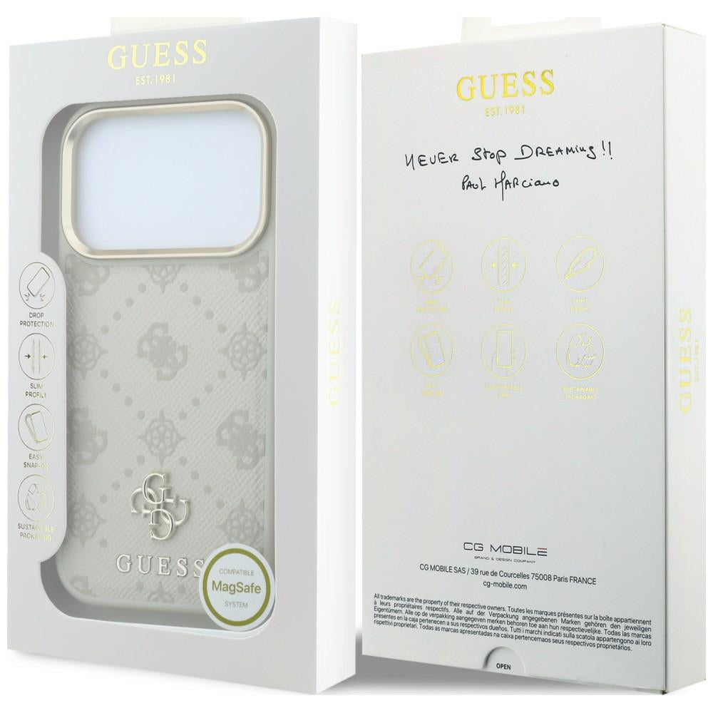 Guess Stripe Peony 4G Logo MagSafe Case for iPhone 18 Pro / 17 Pro - Beige_7
