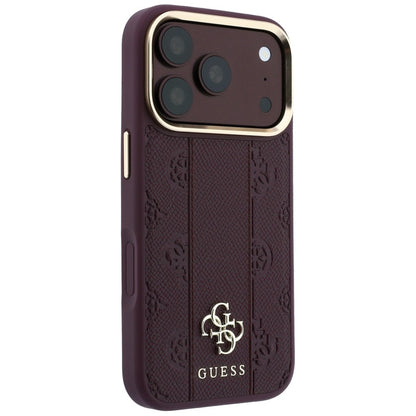 Guess Stripe Peony 4G Logo MagSafe Case for iPhone 18 Pro / 17 Pro - Burgundy_3