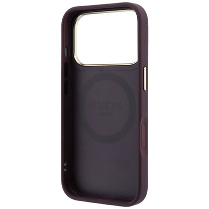 Guess Stripe Peony 4G Logo MagSafe Case for iPhone 18 Pro / 17 Pro - Burgundy_6