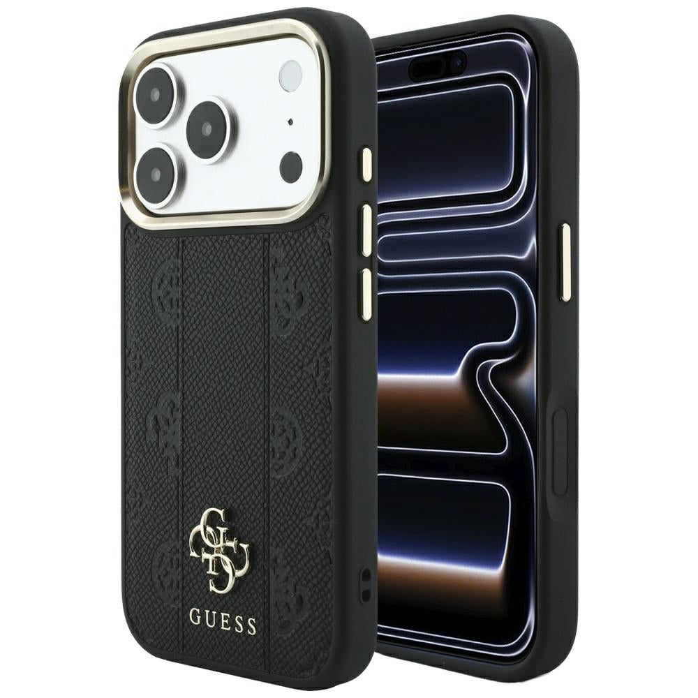 Guess Stripe Peony 4G Logo MagSafe Case for iPhone 17 Pro / 18 Pro - Black_0