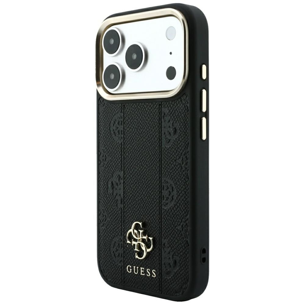 Guess Stripe Peony 4G Logo MagSafe Case for iPhone 17 Pro / 18 Pro - Black_1