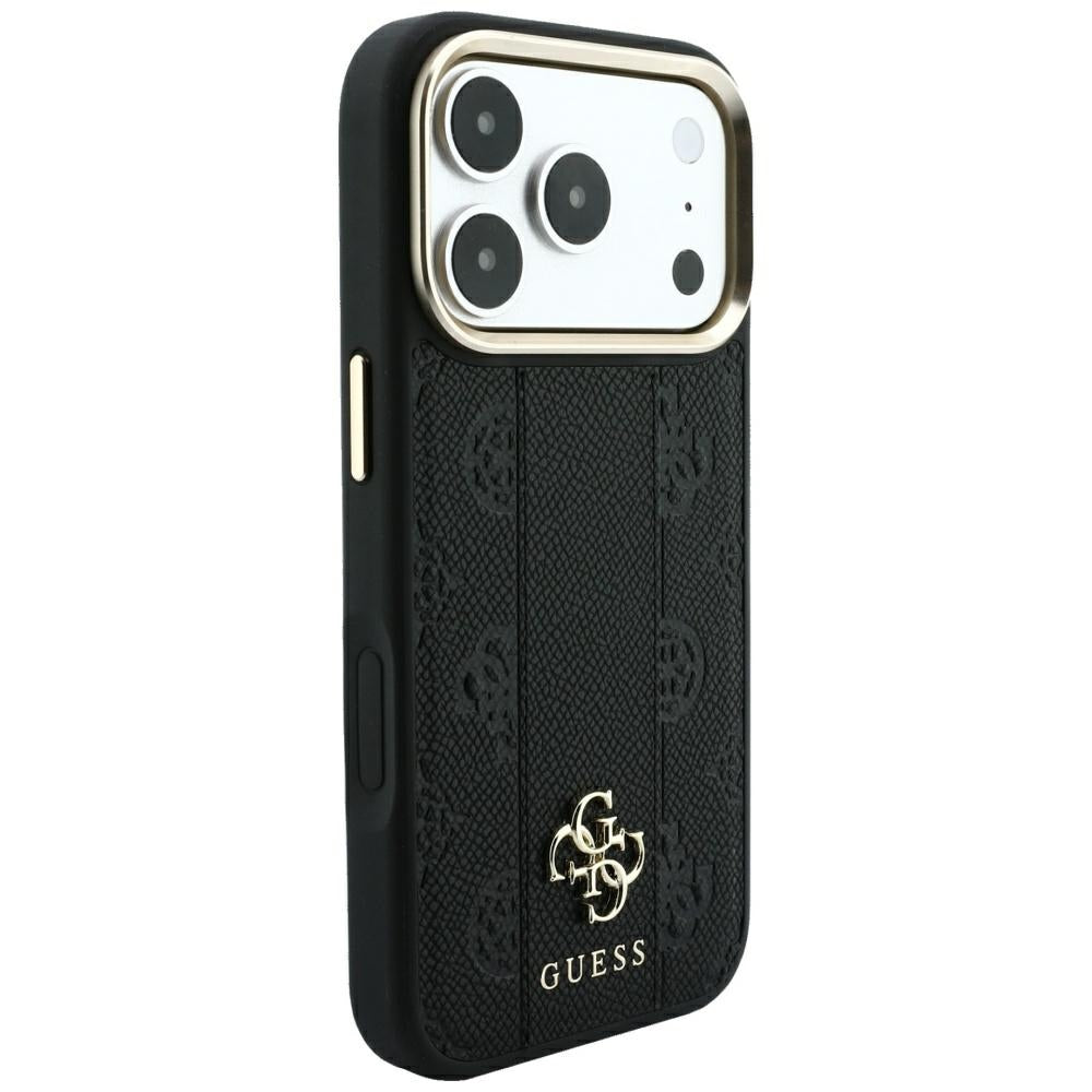 Guess Stripe Peony 4G Logo MagSafe Case for iPhone 17 Pro / 18 Pro - Black_3