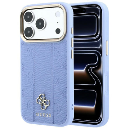 Guess Stripe Peony 4G Logo MagSafe Case for iPhone 18 Pro / 17 Pro - Light Blue_0