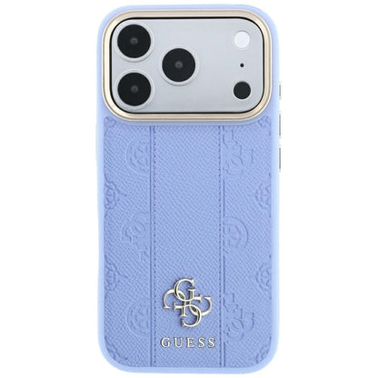 Guess Stripe Peony 4G Logo MagSafe Case for iPhone 18 Pro / 17 Pro - Light Blue_1