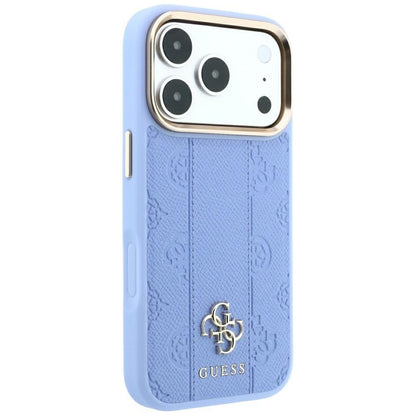 Guess Stripe Peony 4G Logo MagSafe Case for iPhone 18 Pro / 17 Pro - Light Blue_2