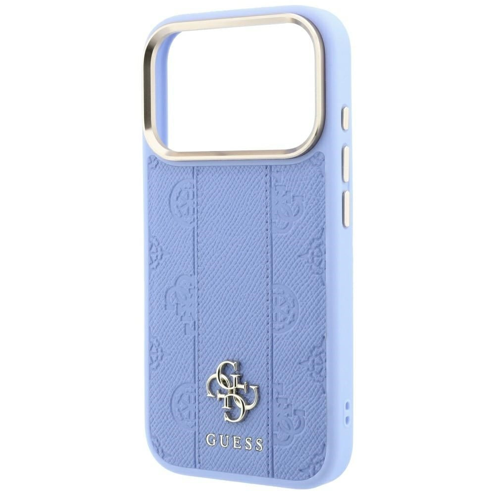 Guess Stripe Peony 4G Logo MagSafe Case for iPhone 18 Pro / 17 Pro - Light Blue_4