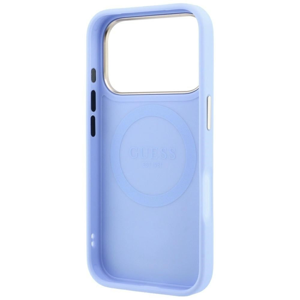 Guess Stripe Peony 4G Logo MagSafe Case for iPhone 18 Pro / 17 Pro - Light Blue_5