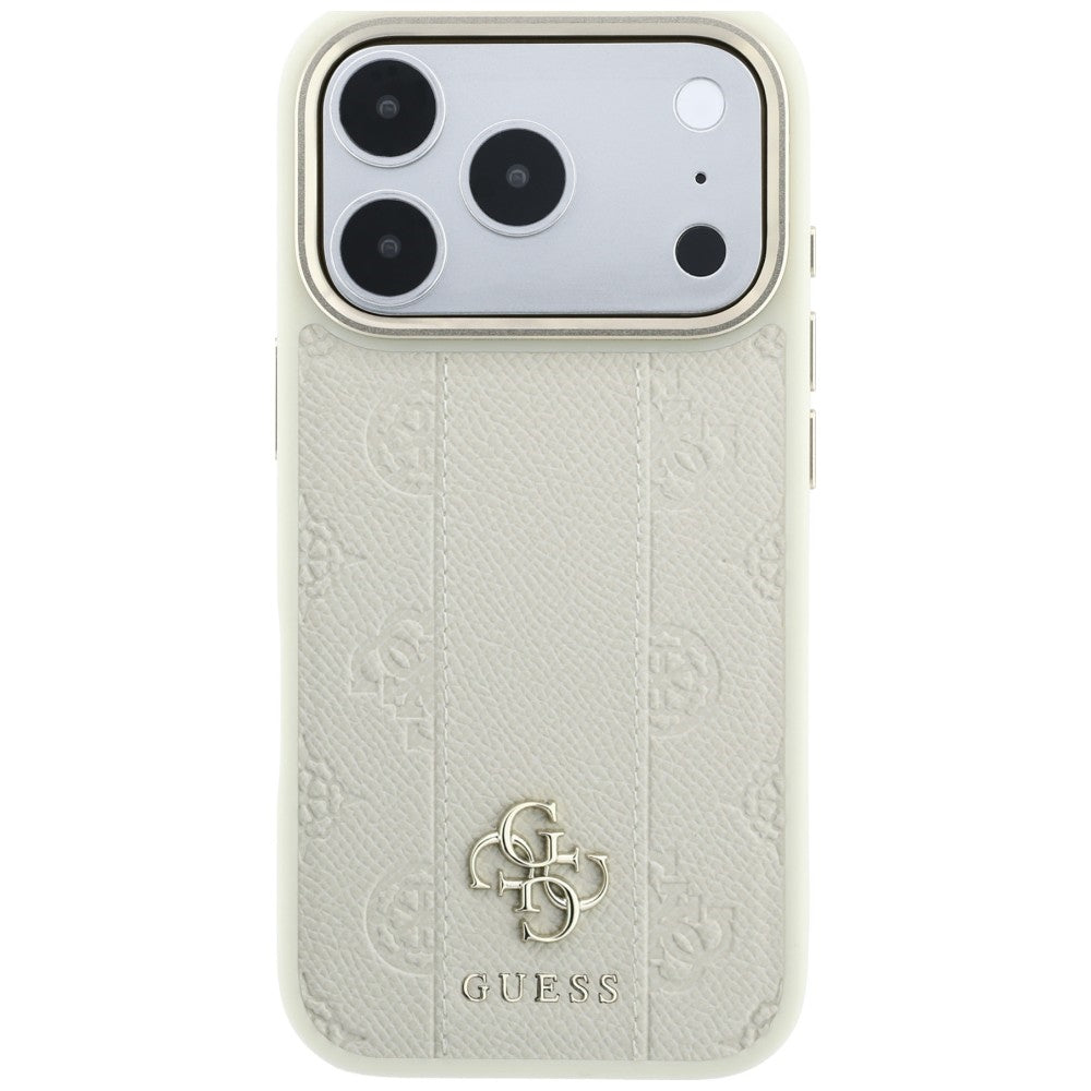 Guess Stripe Peony 4G Logo MagSafe Case for iPhone 18 Pro Max / 17 Pro Max - Beige_2
