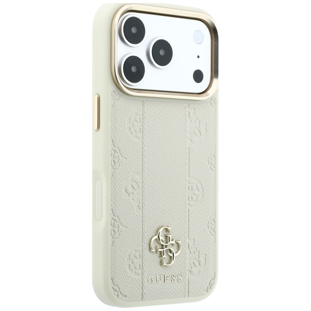 Guess Stripe Peony 4G Logo MagSafe Case for iPhone 18 Pro Max / 17 Pro Max - Beige_3