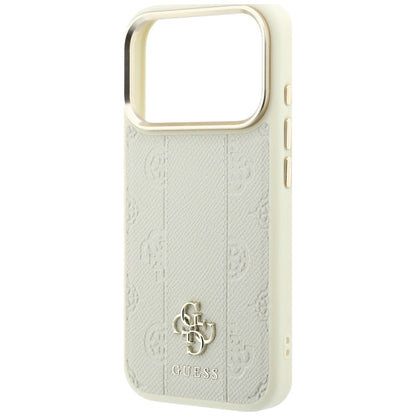 Guess Stripe Peony 4G Logo MagSafe Case for iPhone 18 Pro Max / 17 Pro Max - Beige_5